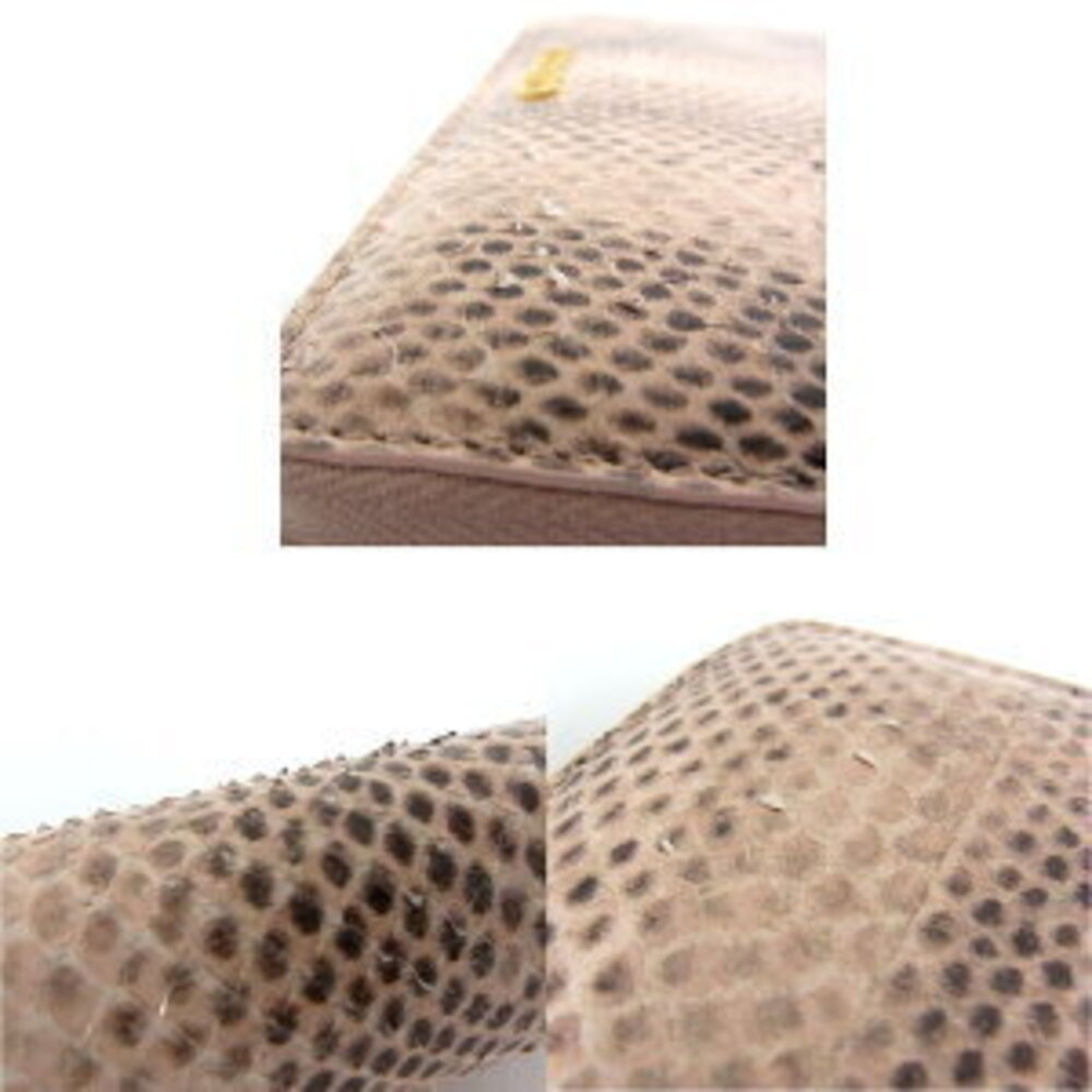 Gucci Long Wallet Zip Python Leather PinkScript A… - image 7